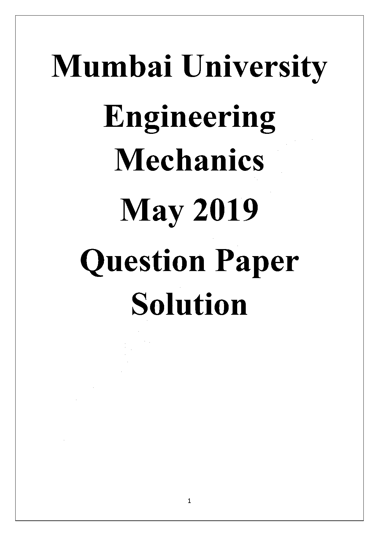 engineering mechanics solved question papers pdf mumbai university